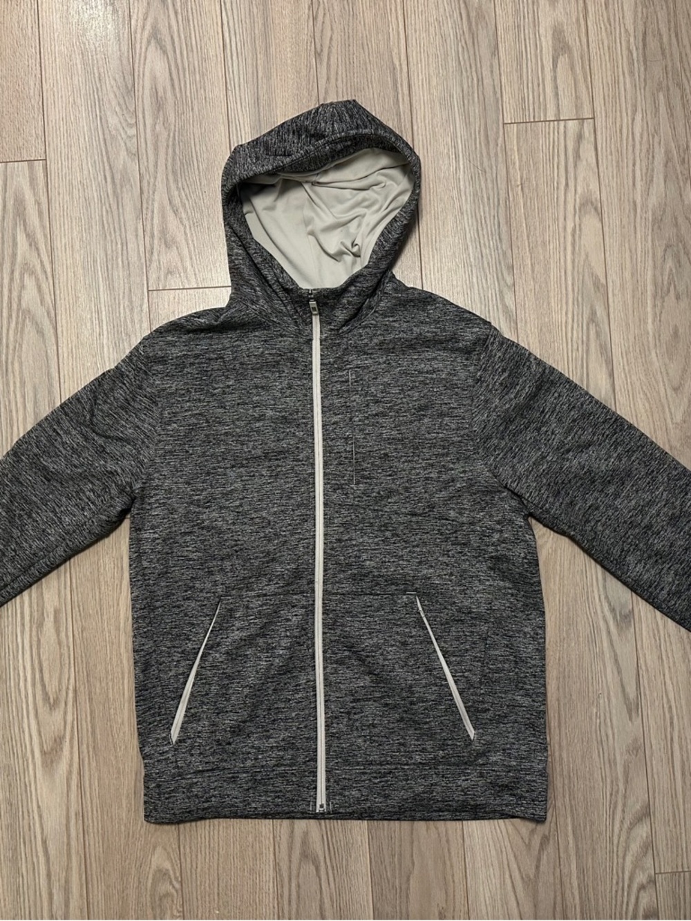 lululemon athletica Men's Charcoal Full-Zip Hooded Sweater Jacket